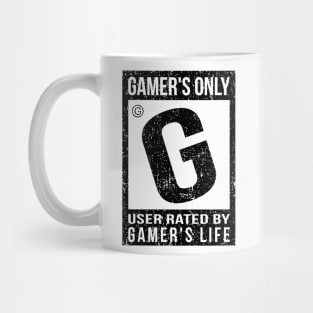 RATED G FOR GAMER!  Black Designv1.2 Mug